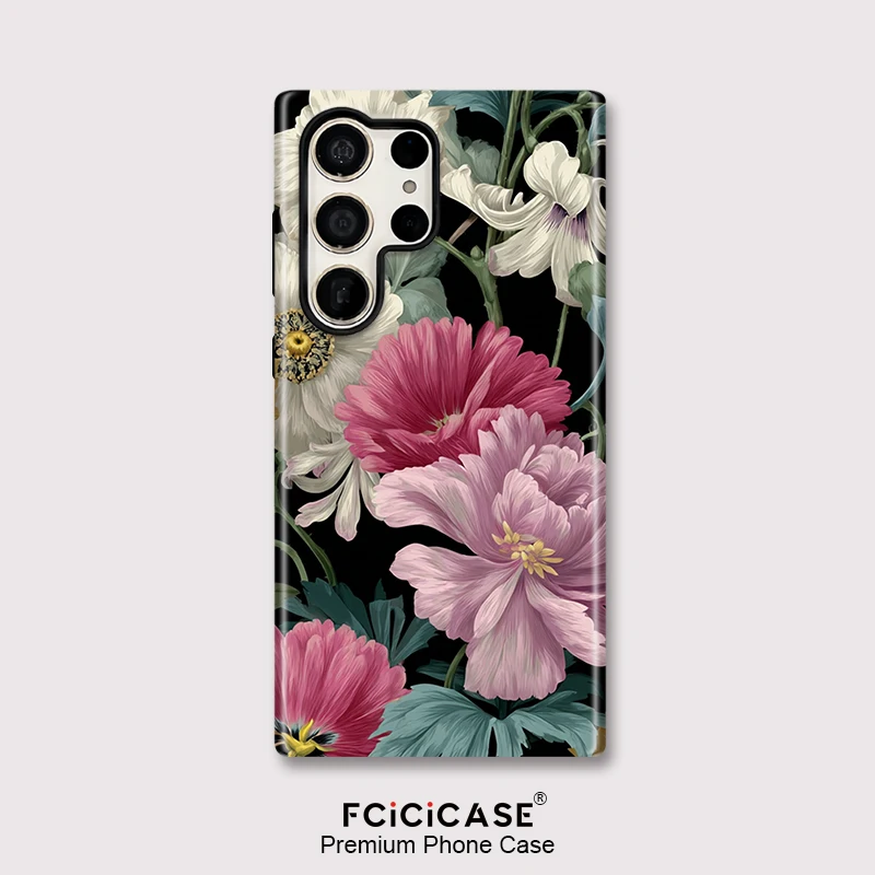 Fcicicase Phone Case For Samsung Galaxy S24+ S23 Ultra S25 Plus S20 FE Flower Print Cover For Samsung A26 A36 A56 A16 Fundas