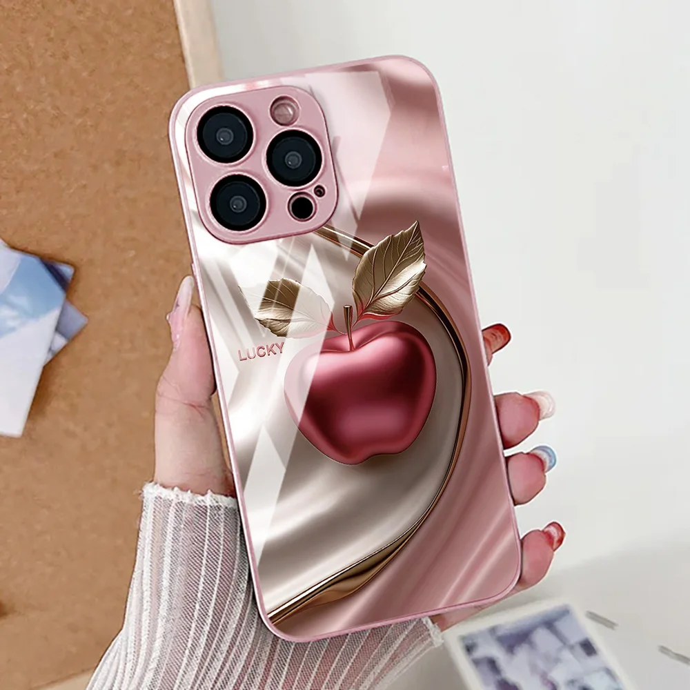 Tempered Glass Phone Case For iPhone 16 Pro Case iPhone 15 13 11 12 14 17 Pro Max Air 16e 7 8 Plus XR SE Soft Shockproof Cover