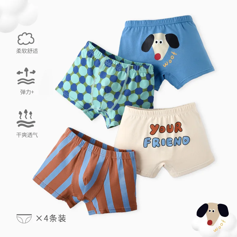 BN192 Kids Boys Underwear Newest Baby Underpants Children 4pcs Cotton Briefs Boys Boxer Shorts Baby Underwear