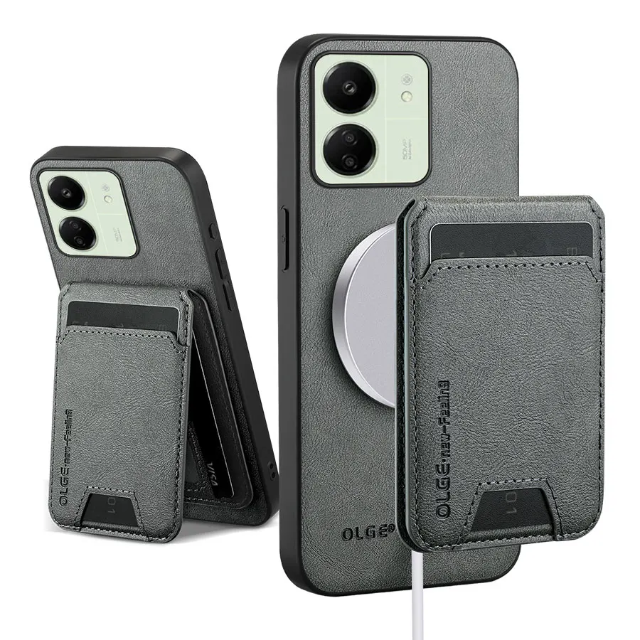 Wallet Card Holder Phone Case for Poco M6 Pro F3 M5S C75 C85 C65 C50 Magnet Cover Leather For Mag-safe Stand Shell Fundas