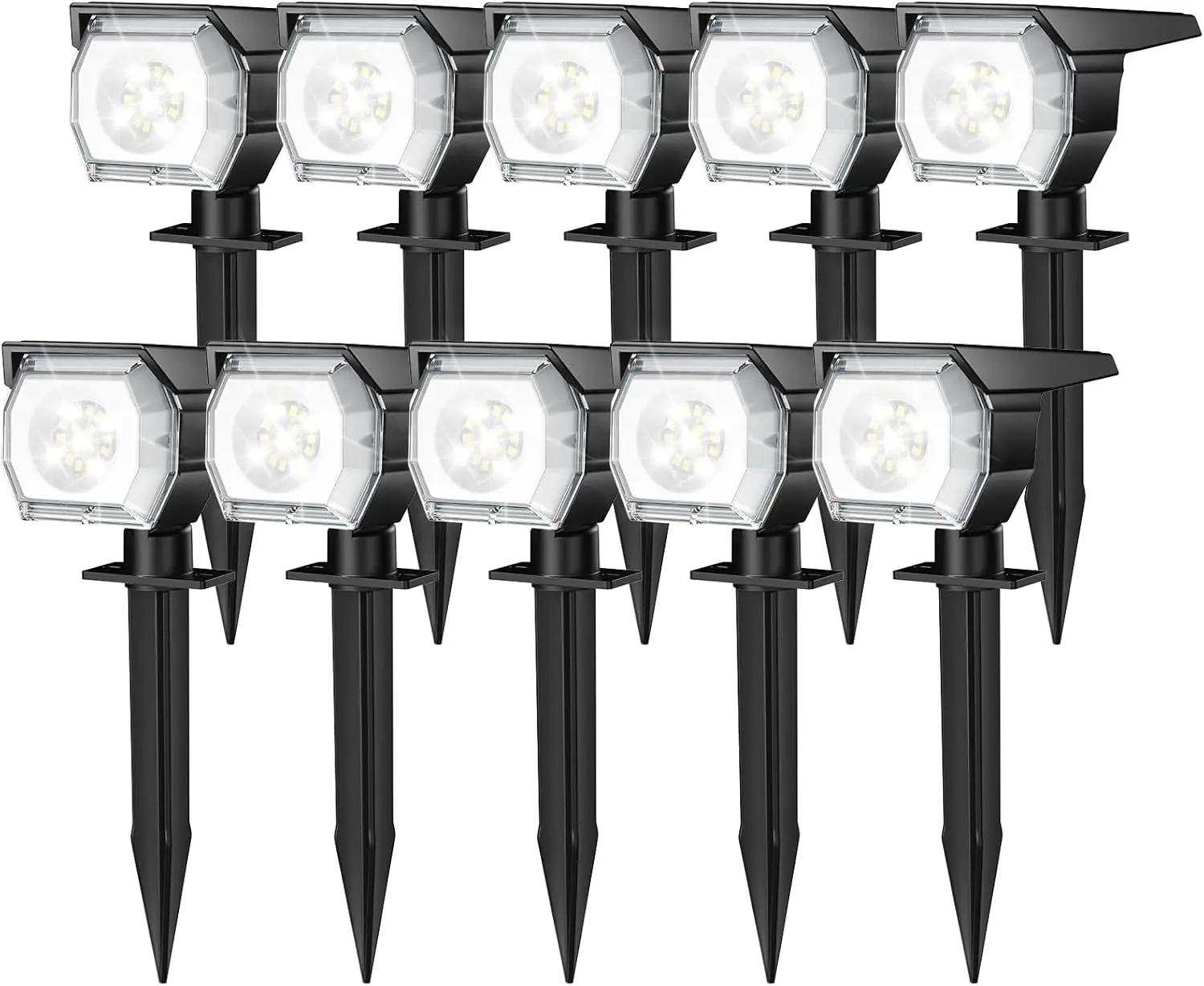 Solar Outdoor Spot Lights with 3 Modes, Auto On/Off, IP68 Waterproof for Garden Yard Pathway