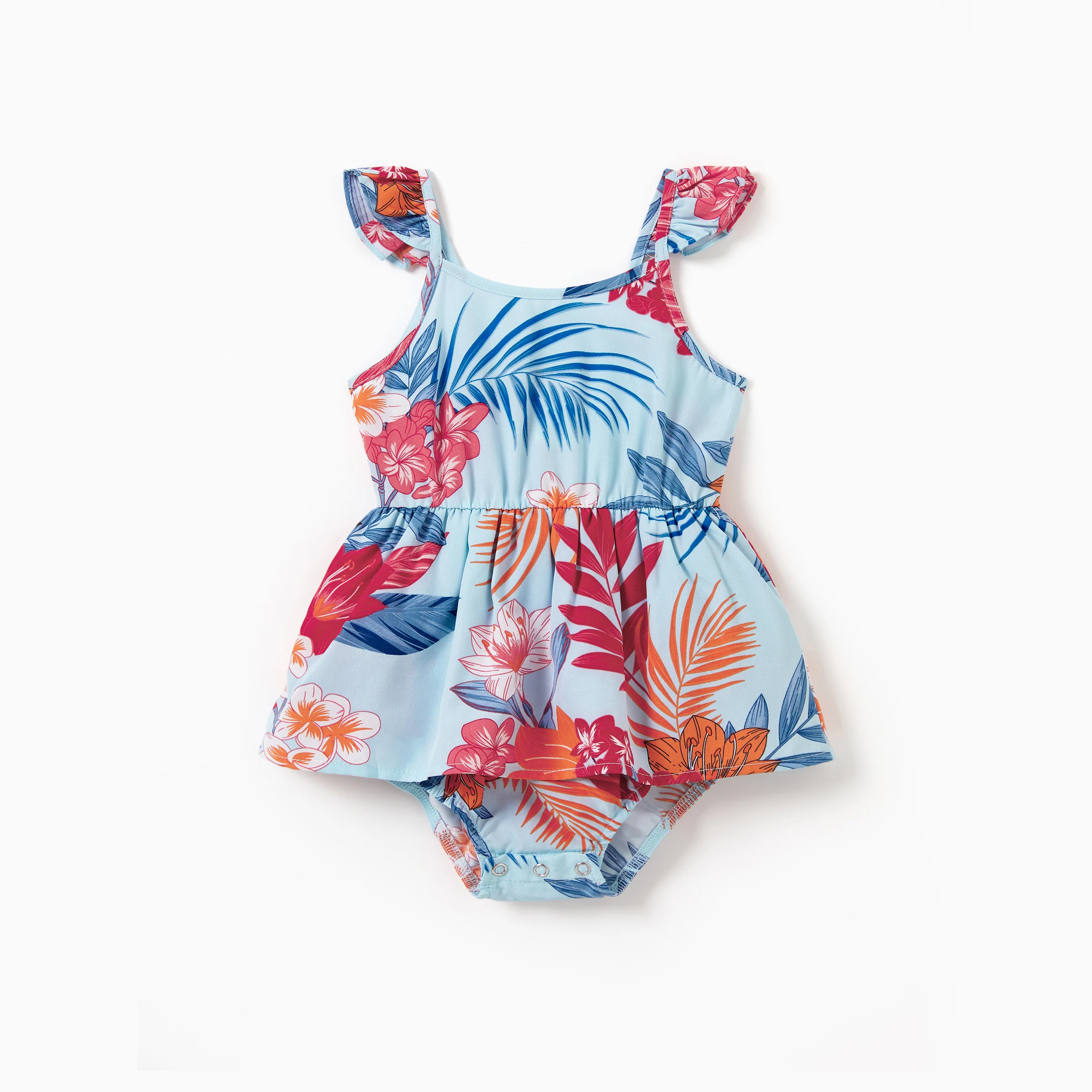 PatPat Tropical Flower Baby Girl Romper