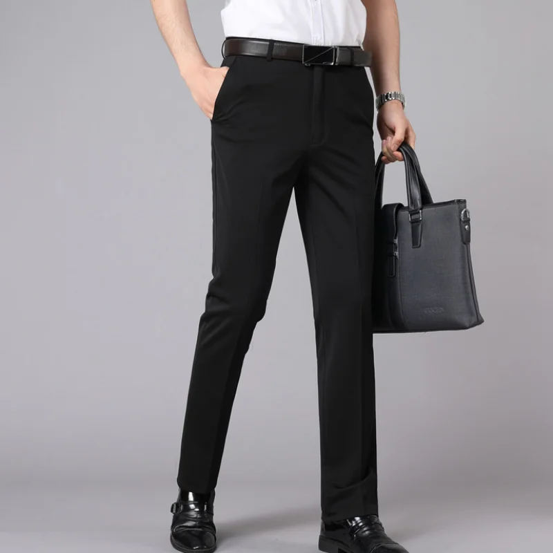 Men's Suit Pants Winter Coat Casual Sweatpants Men's Clothing Fleece-Lined New Style Loose Straight-Leg Pants Men's Clothing Y2K