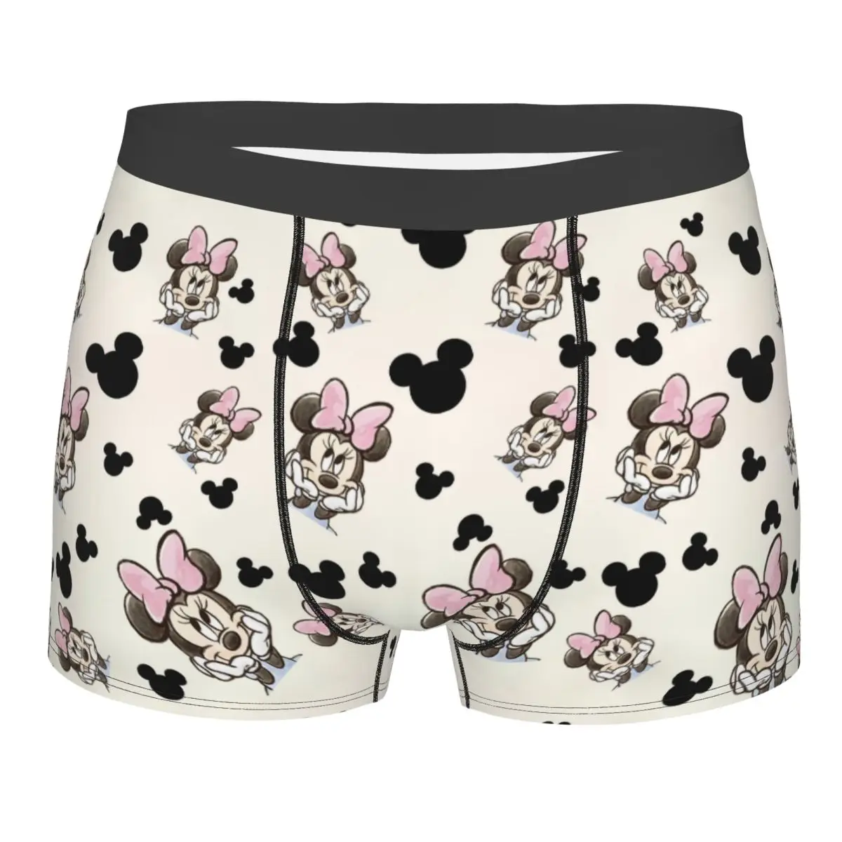Custom Funny Minnie Mouse Boxer Shorts For Men 3D Printed Underwear Panties Briefs Soft Underpants