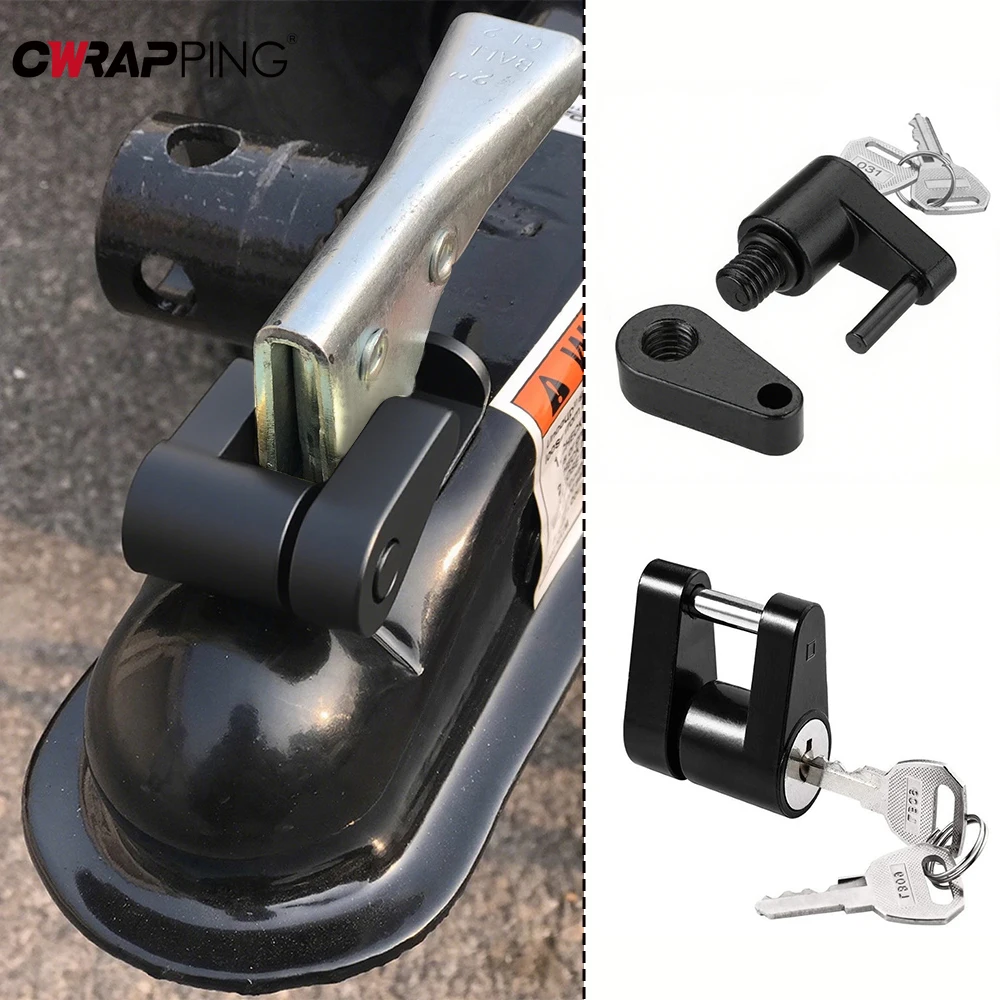 RV Car Truck Parts Trailer Hitch Coupler Lock Anti-theft Locking Hauling Security Towing Bar Parts Security Protector Accessory