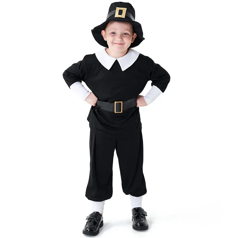 Umorden Child Kids Colonial Pilgrim Boy Costume Thanksgiving Book Week Fancy Dress
