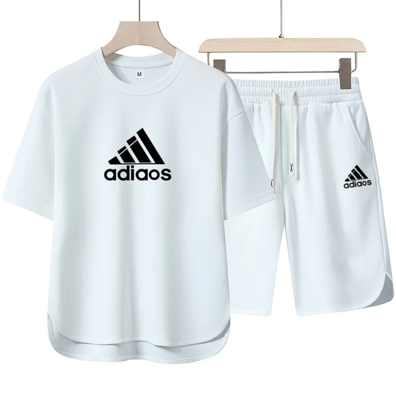2026 Summer New Men's Casual Outdoor Breathable Quick-Drying Loose Short-Sleeved T-Shirt and Shorts Sportswear Set for Jogging