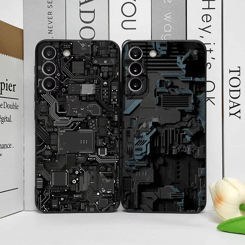 2D Imitation Circuit Board Pattern Phone Case for OPPO Realme 14 ProPlus 13 12 Lite 11 10 Pro+ X7 PRO Ultra C55 C35 Cover Fundas