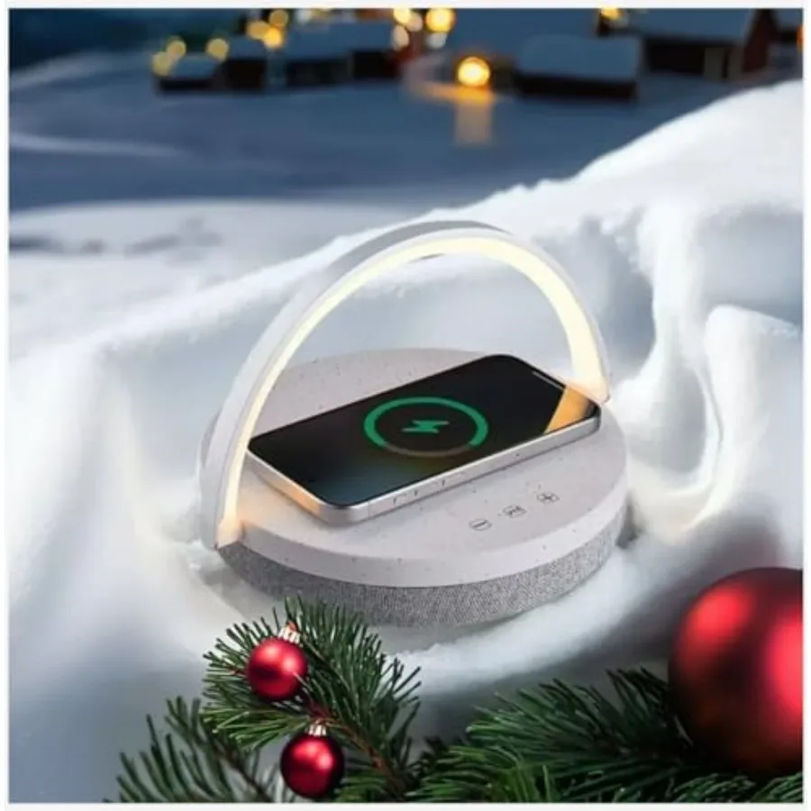 Bedside Lamp with Wireless Charger Birthday Gifts for Women 6 in 1 Touch Bedside Lamp Portable Bluetooth Speaker Gift for Her M