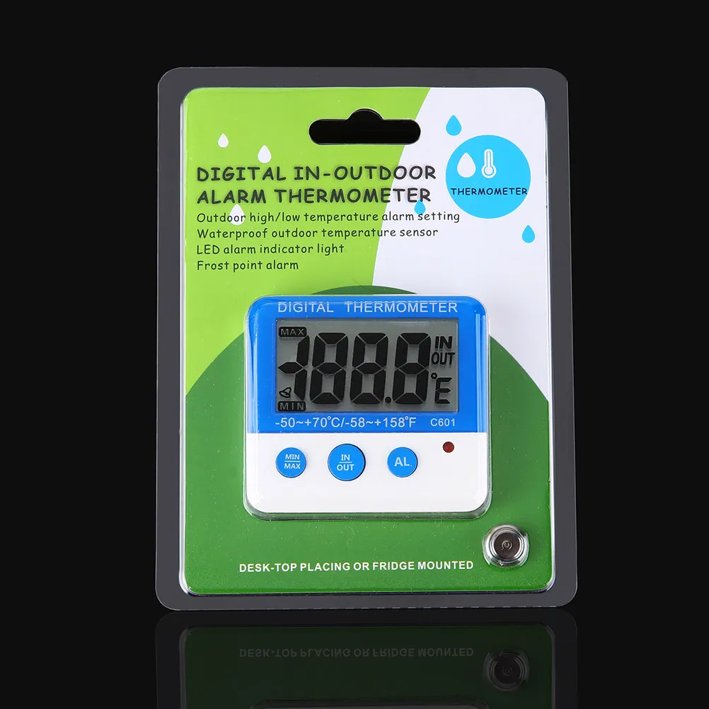 1Pcs Indoor Outdoor Digital Thermometer C601 Temperature Display High Low Alarm Fridge Freezer Use Thermometer