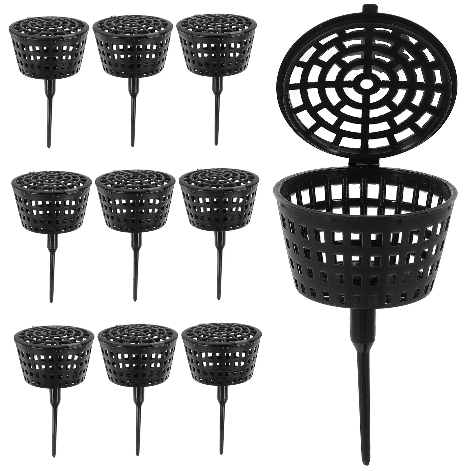 10Pcs Fertilizer Box Garden Tool Plastic Basket for Orchid Bonsai Flower Plants Gardening Fertilizer Container Mesh Storage
