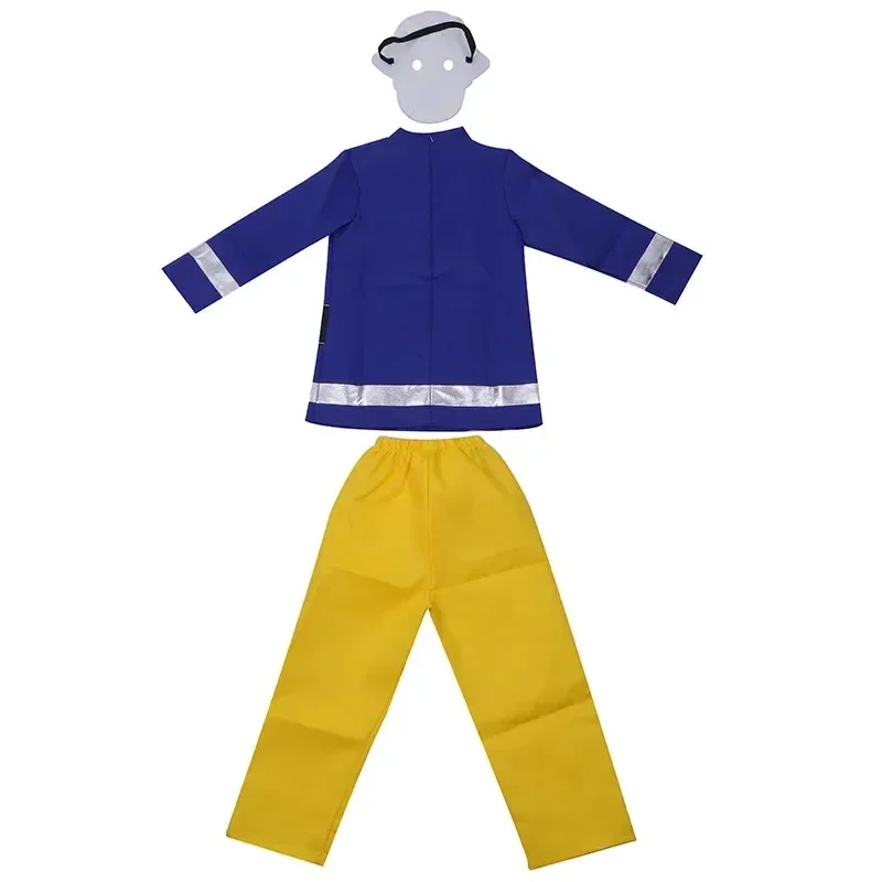 2026 Kids cute TV Fireman Sam small rescue cosplay dress up costume for performance Halloween 3PCs outfit N#