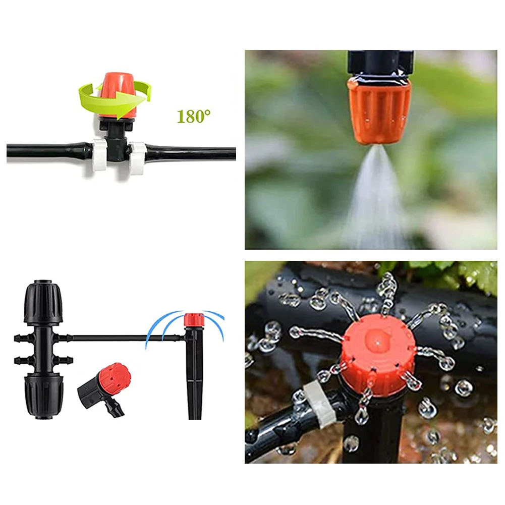 200FT Automatic Irrigation System with 1/4 Inch 1/2 Inch Irrigation Tubing Hose Automatic Garden Watering Misting System