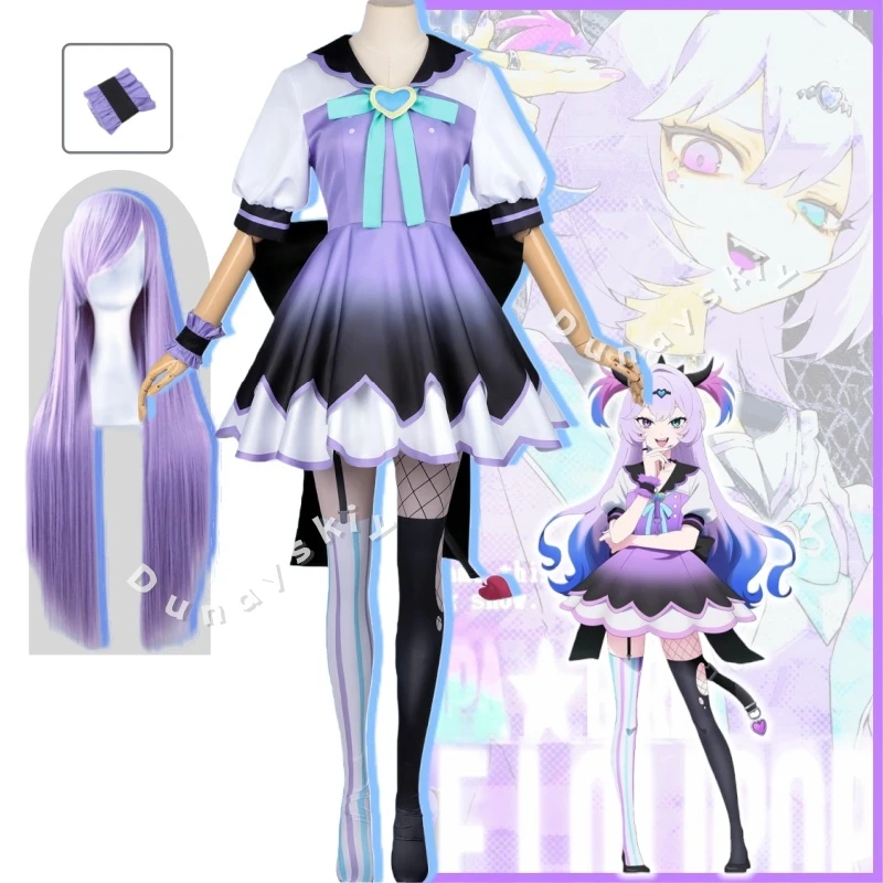 Lollipop Peperoncino Cosplay Anime KAngel NEEDY STREAMER OVERLOAD Costume Wig Leggings Stage Dress Lolita Halloween Carnival