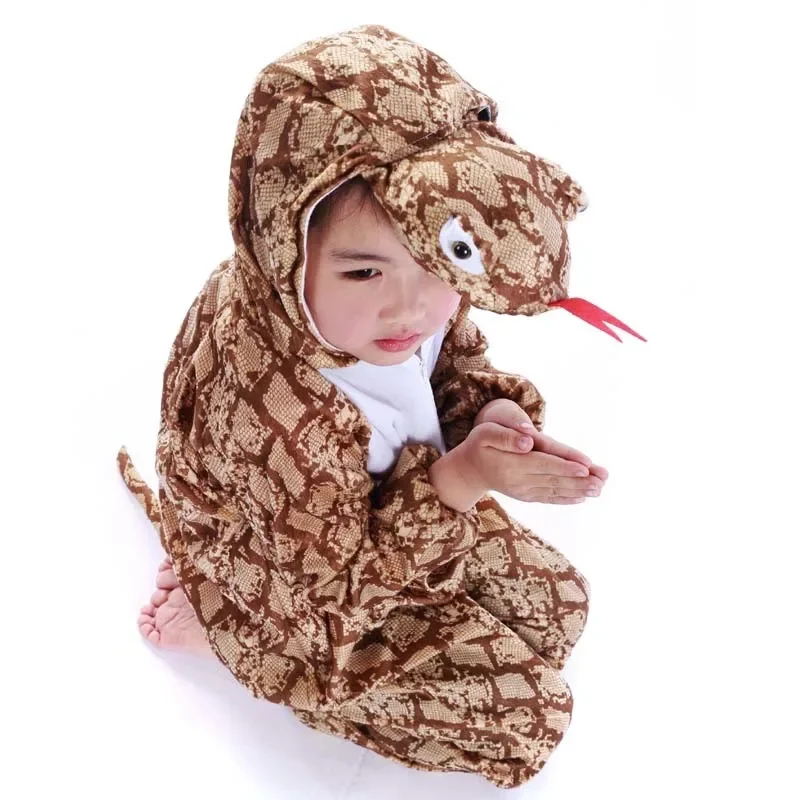 Children Animals Snake Python Costume Cosplay Bodysuit Kids Toddler Pajama Cartoon Jumpsuit Kids Party Anime Cosplay Costumes