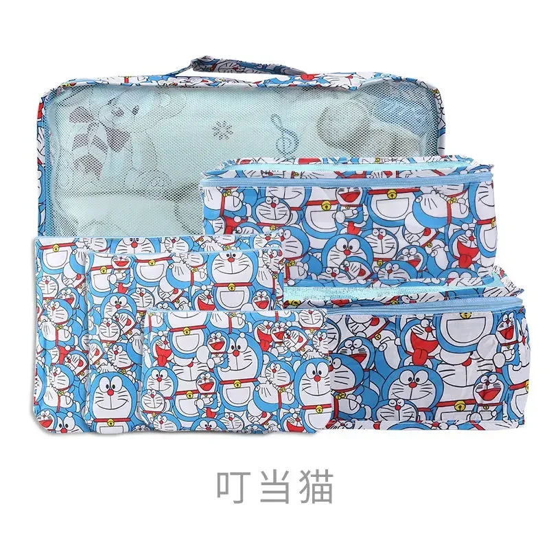 cosmetic bag Jingle Cat underwear storage bag 6pcs handbag travel storage bag Doraemon travel folding clothes finishing