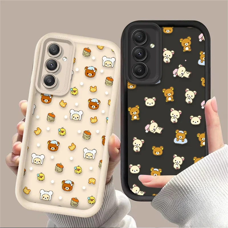 Case for Samsung Galaxy A35 A55 A15 A25 A16 A06 A05 A05S A24 A13 A23 A12 A22 A32 A52 A71 A51 4G Full Screen Rilakkuma Bear Cover