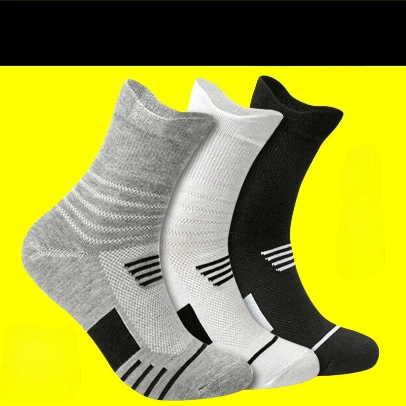 3 pairs Men's Classic Crew Socks Unisex Sports Socks for Men Running Basketball Anti-slip Outdoor Breathable Man Socks