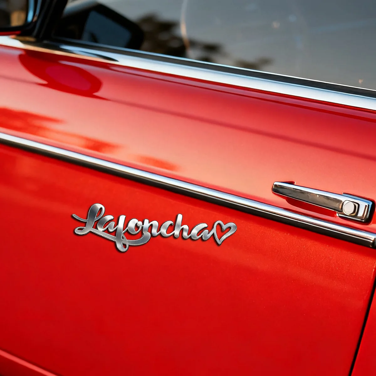 Sweet Heart Metal Stainless Steel Custom Logo 3D Silver Color Car Sticker Fender Trunk Badge Decal Car Decorative Accessories