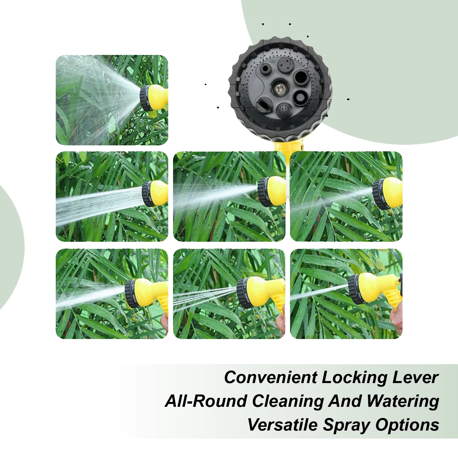 Garden Hose Nozzle Comfort Grip Gardening Accessories Hose Head Sprayer For Lawn Outdoor Outside Yard Patio Car Wash Cleaning