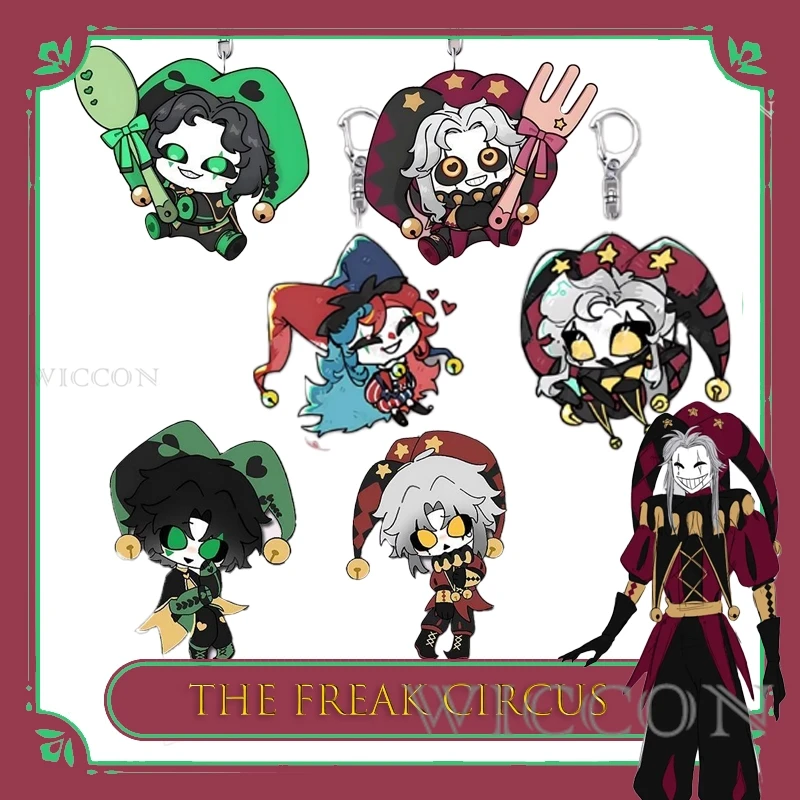 The Freak Pierrot Circus Star Keychain Cute Acrylic School Bag Charm Anime Character Accessory Halloween Party
