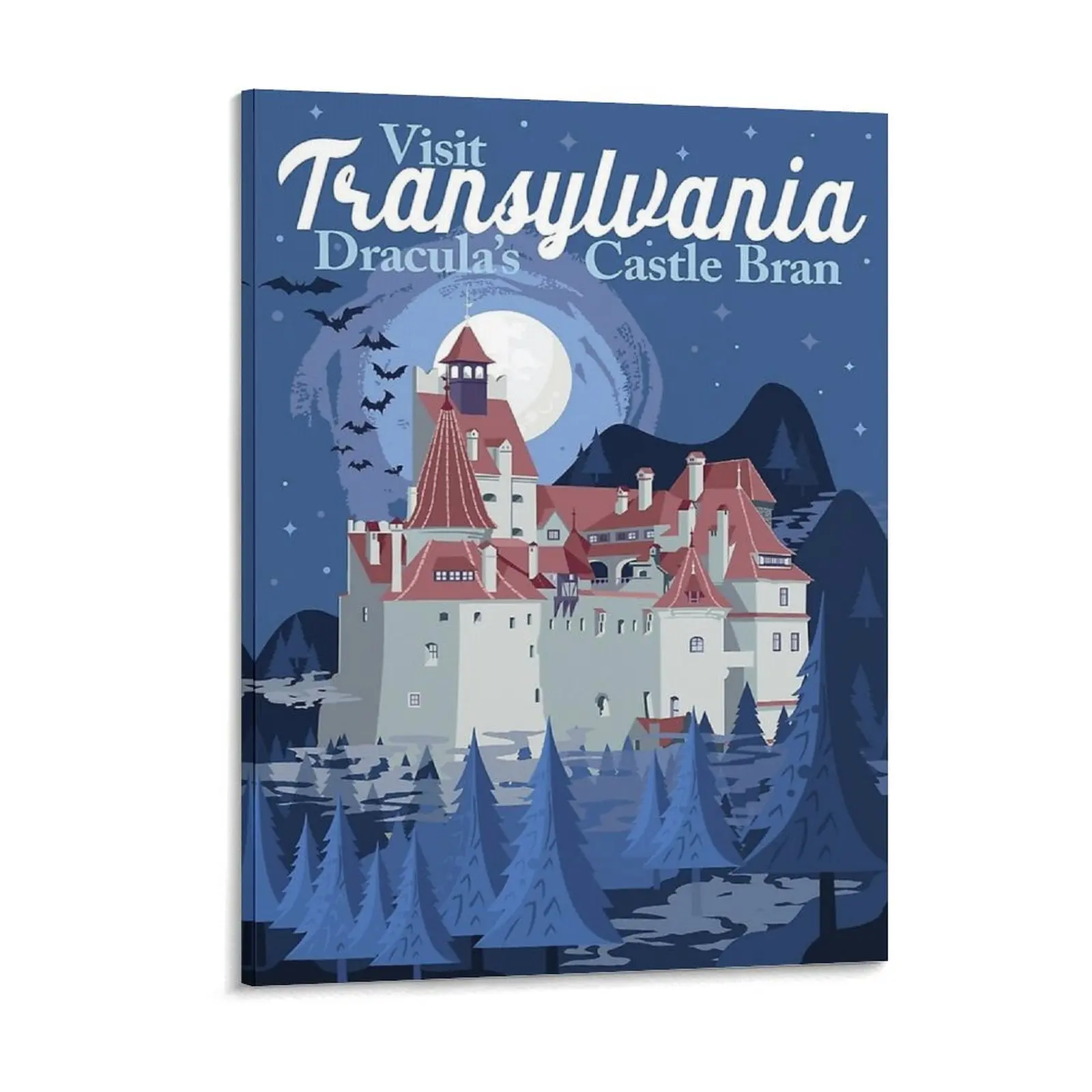 Visit Romania Bran Castle Canvas Painting Bar Cave Wall Decor Wall Pub Custom Romania Framed Wall Painting