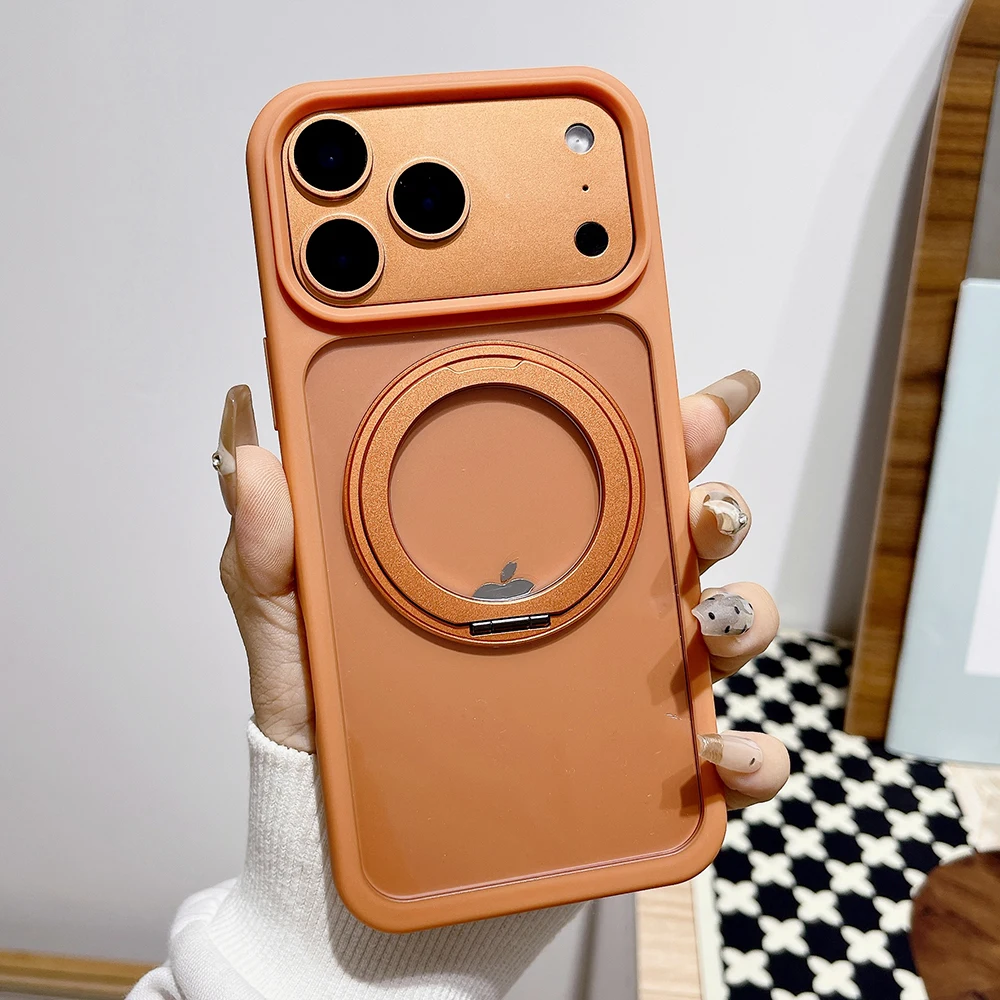 Luxury For Magsafe With 360° Rotating Metal Stand Phone Case For iPhone 17 17Pro iPhone17 Pro Max 17ProMax Magnetic Bumper Cover