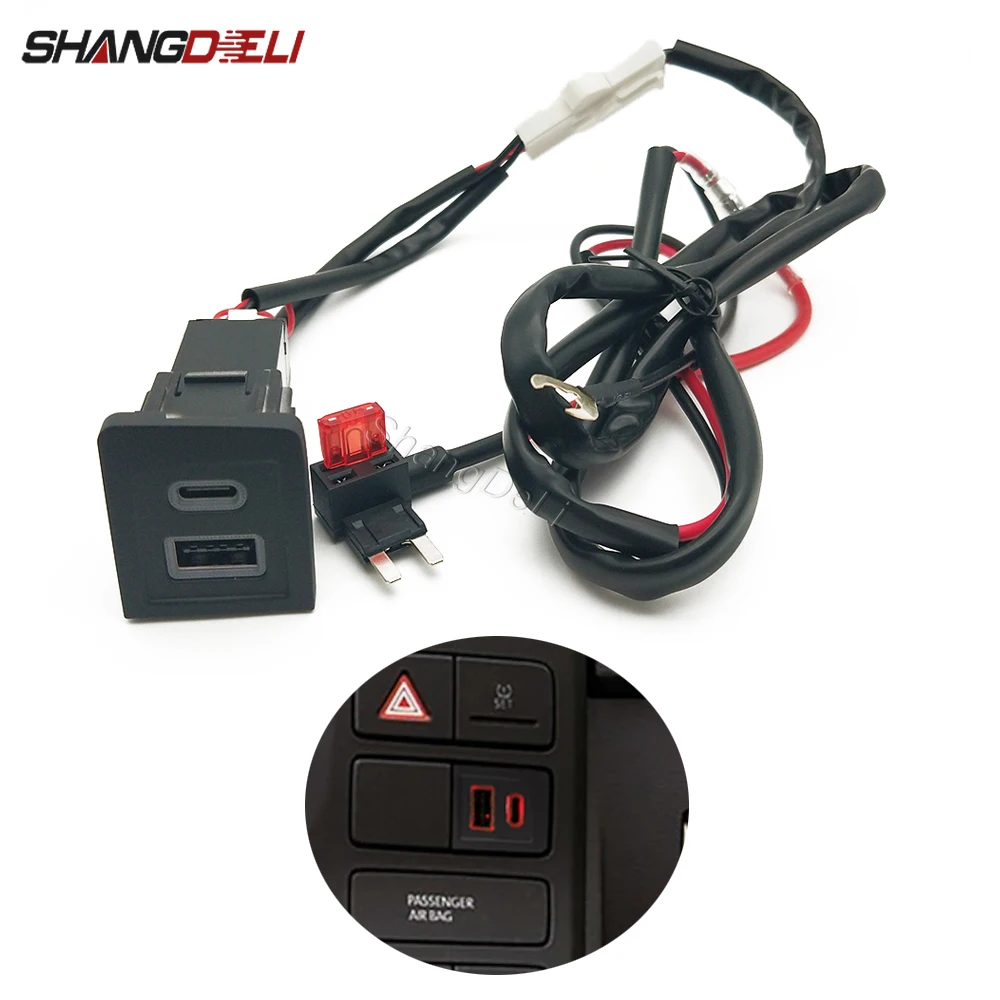Car Charger Phone Charge USB Port Charger PD QC3.0 Car Charger Outlet Adapter Fit For Volkswagen Multivan T5 2003-2009