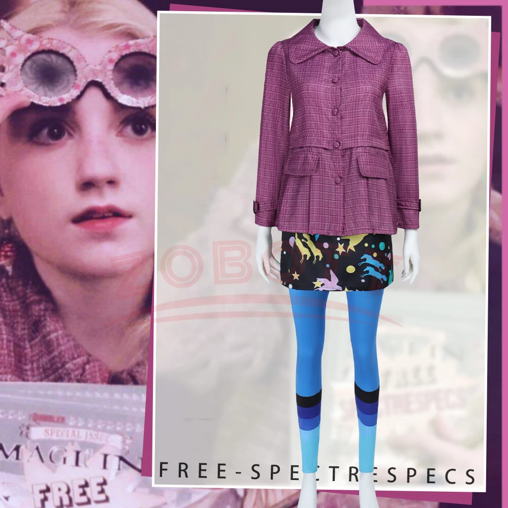 Magic School Witch Cosplay Anime Luna Lovegood Cosplay CostumeCoat Skirt Pants Uniform Set Halloween Party Outfit for Women Kids