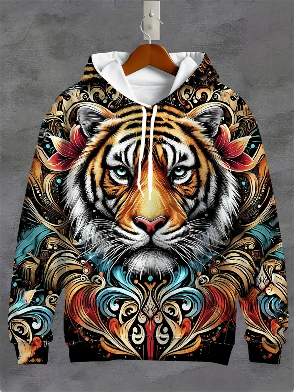 Novelty Animals Tigers 3d Printed Mens Winter Hoodies Oversized Longsleeve Hoodie Kids Sweatshirts Tracksuits Cheap Clothes Men