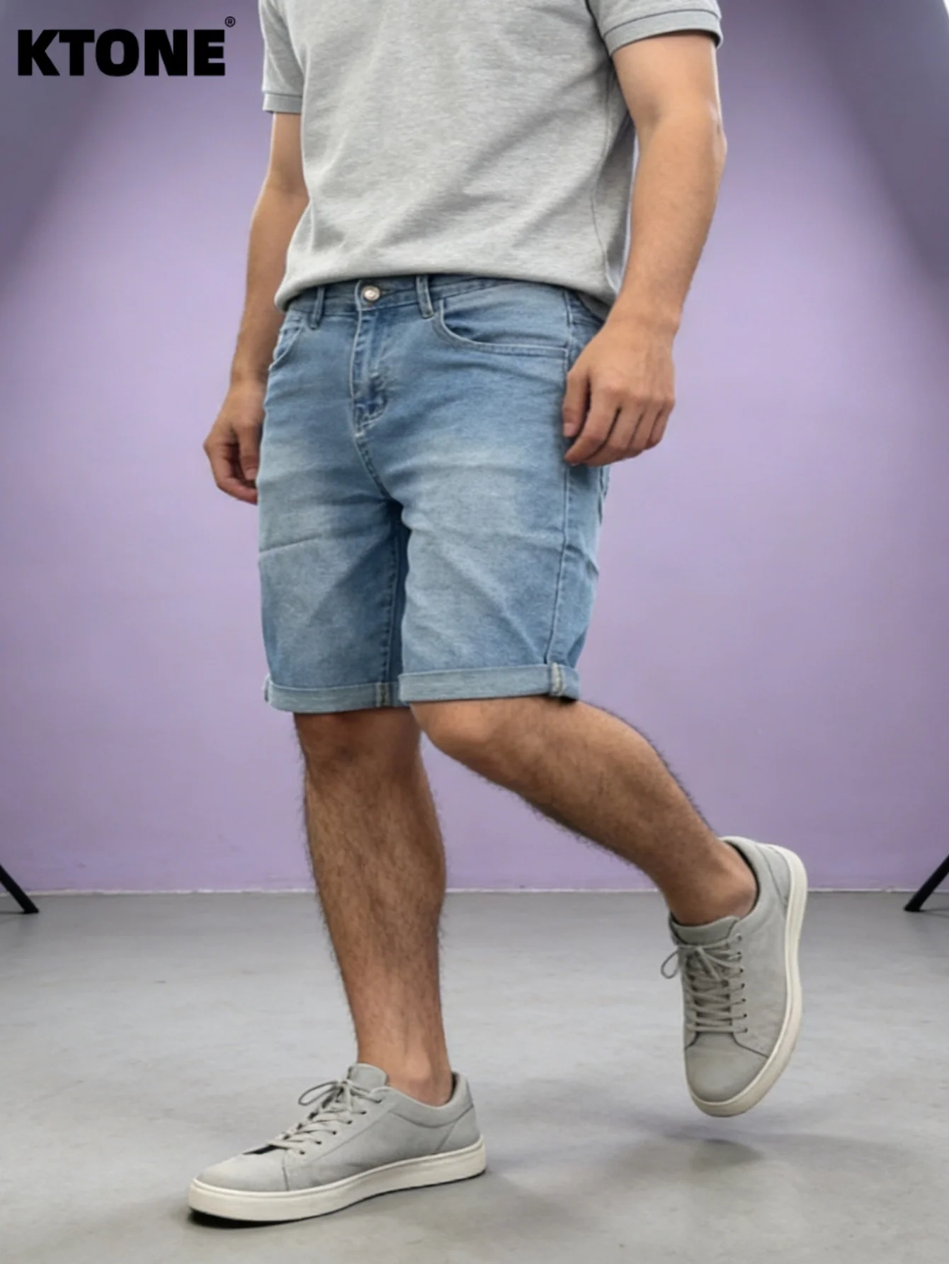 Blue Slim Denim Shorts Y2K Light Retro For Dating Original Drip For Man No accessories or belts included