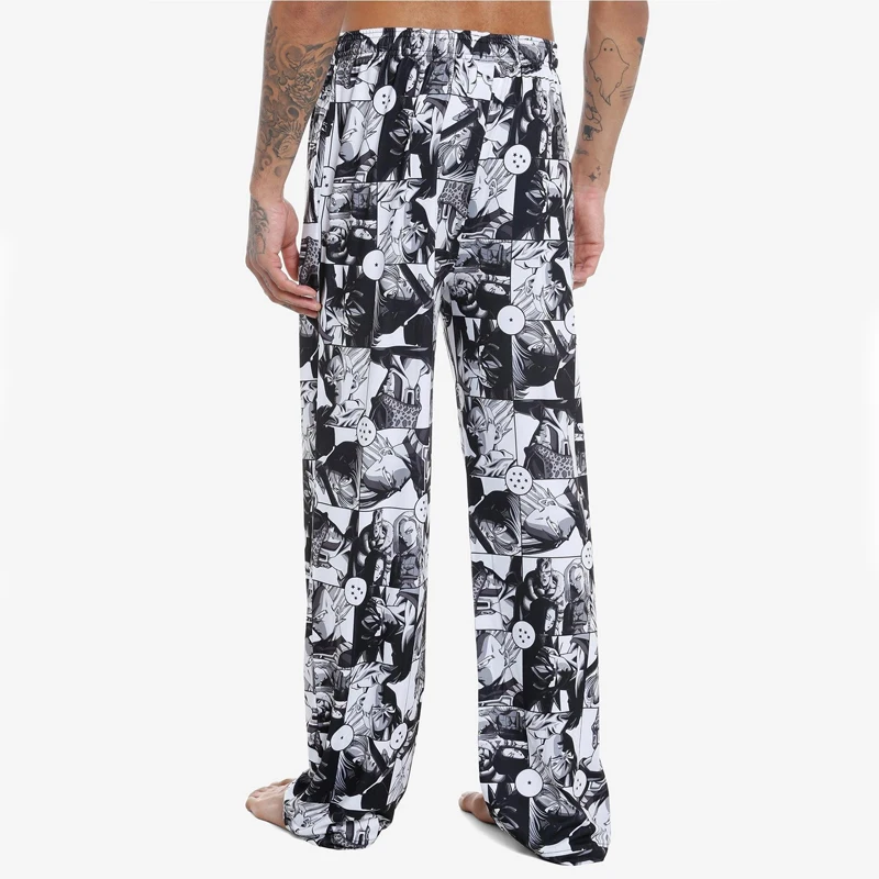 Bandai Dragon Ball Z Black & White Panel Anime Print Adult Kids Pajama Pants Summer Quick-dry comfy Lightweight Wide-leg Pants