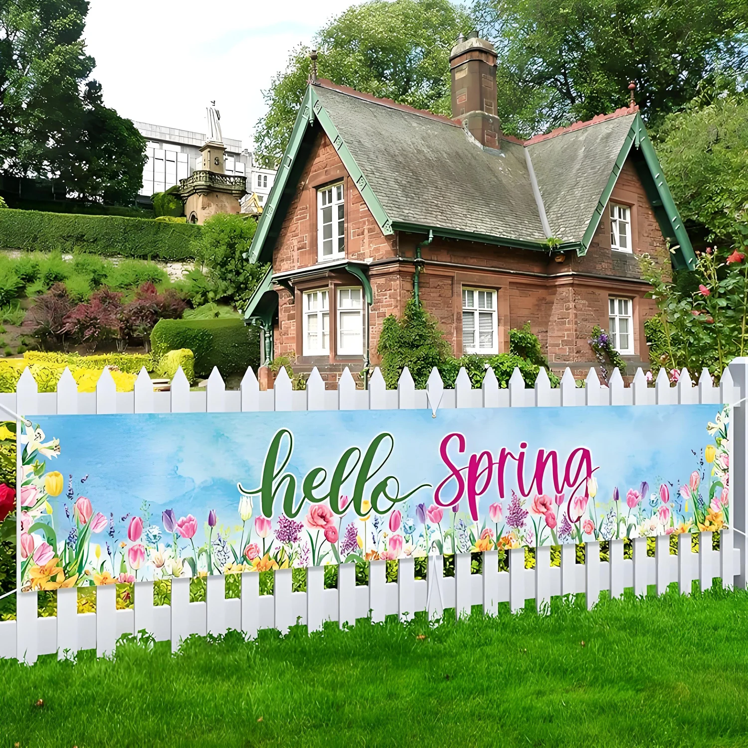 New outdoor patio sign party floral home decor for outdoor indoor garden fence garage balcony door gallery house