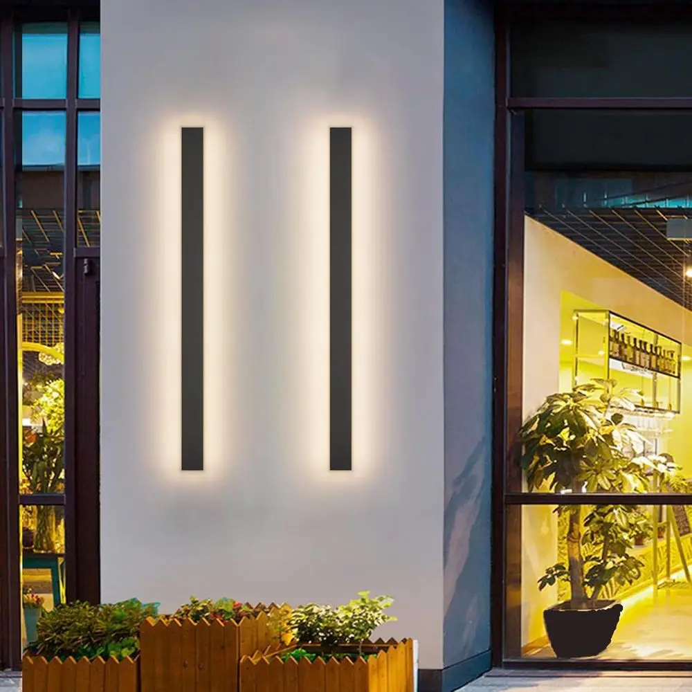 2 Pack Outdoor Wall Lights, 39.4inch Black LED Exterior Light ixtures Wall Mount, ern Porch Lights Wall Sconce, Long LED Linear