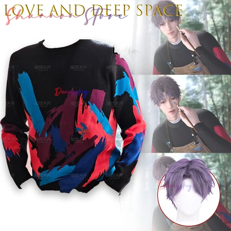 Love and Deep Space Rafayel Qi Yu Cosplay 코스프레 Long Si Ru Hua Crew Neck Sweater Anime Character Roleplay Outfit party