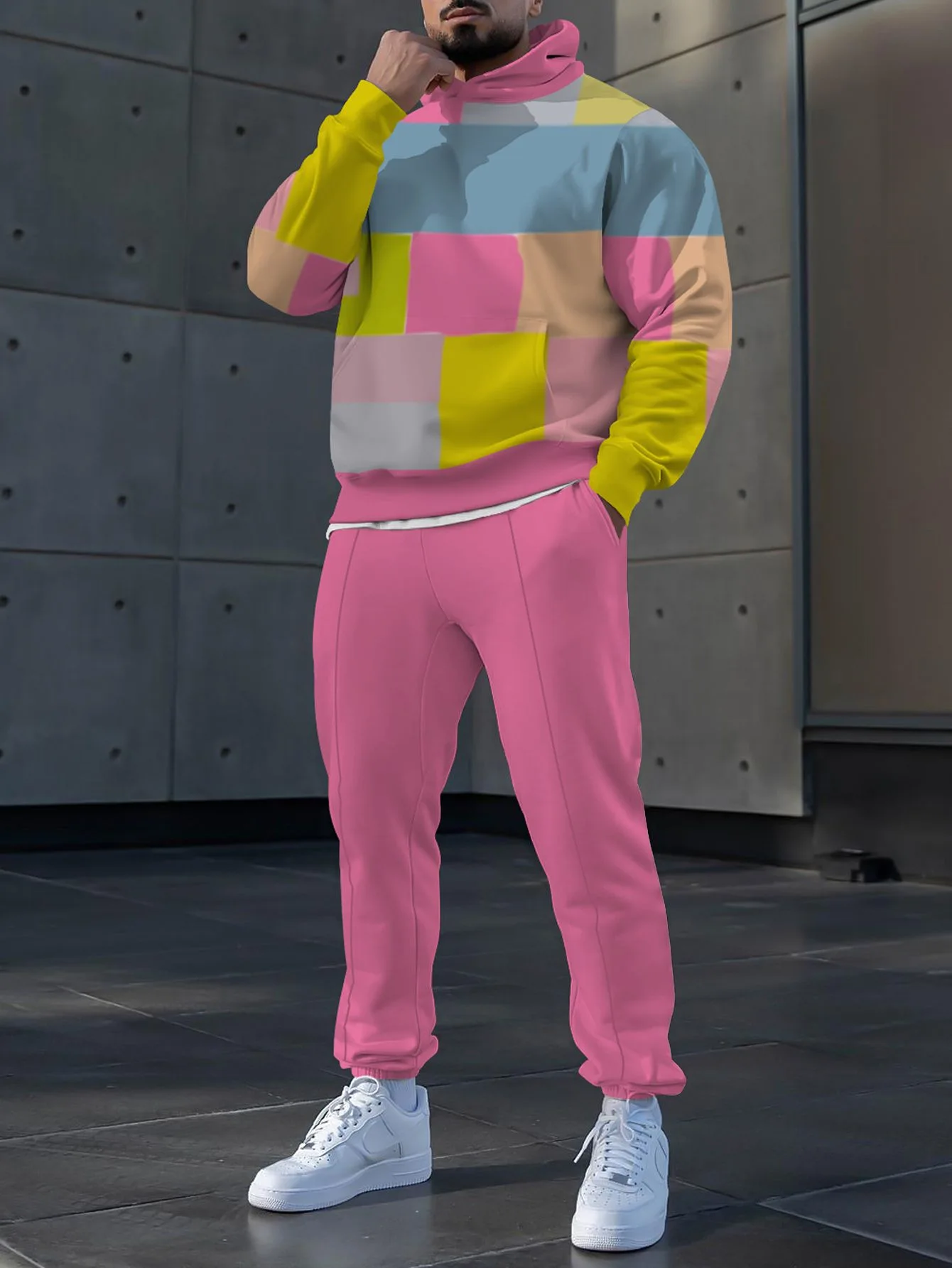 2026 New Spring and Autumn Printed Long Sleeve Hoodie Set with Loose Head and Hoodie Tracksuit Hoodies