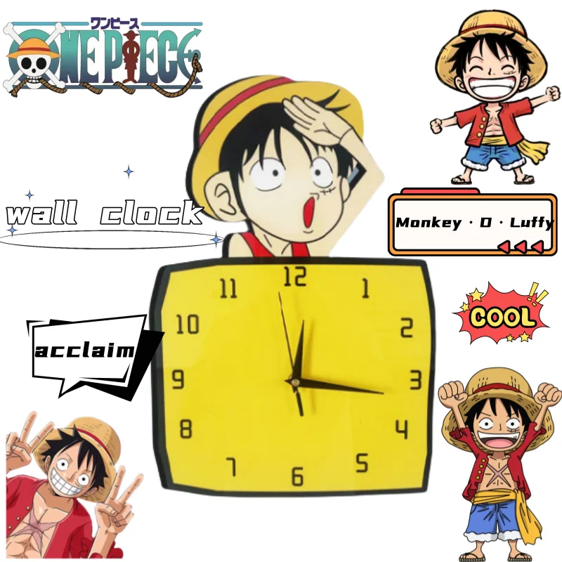 Monkey· D·Luffy cute sweet kawaii personality anime peripheral bedroom living room cartoon wall clock silent clock decoration