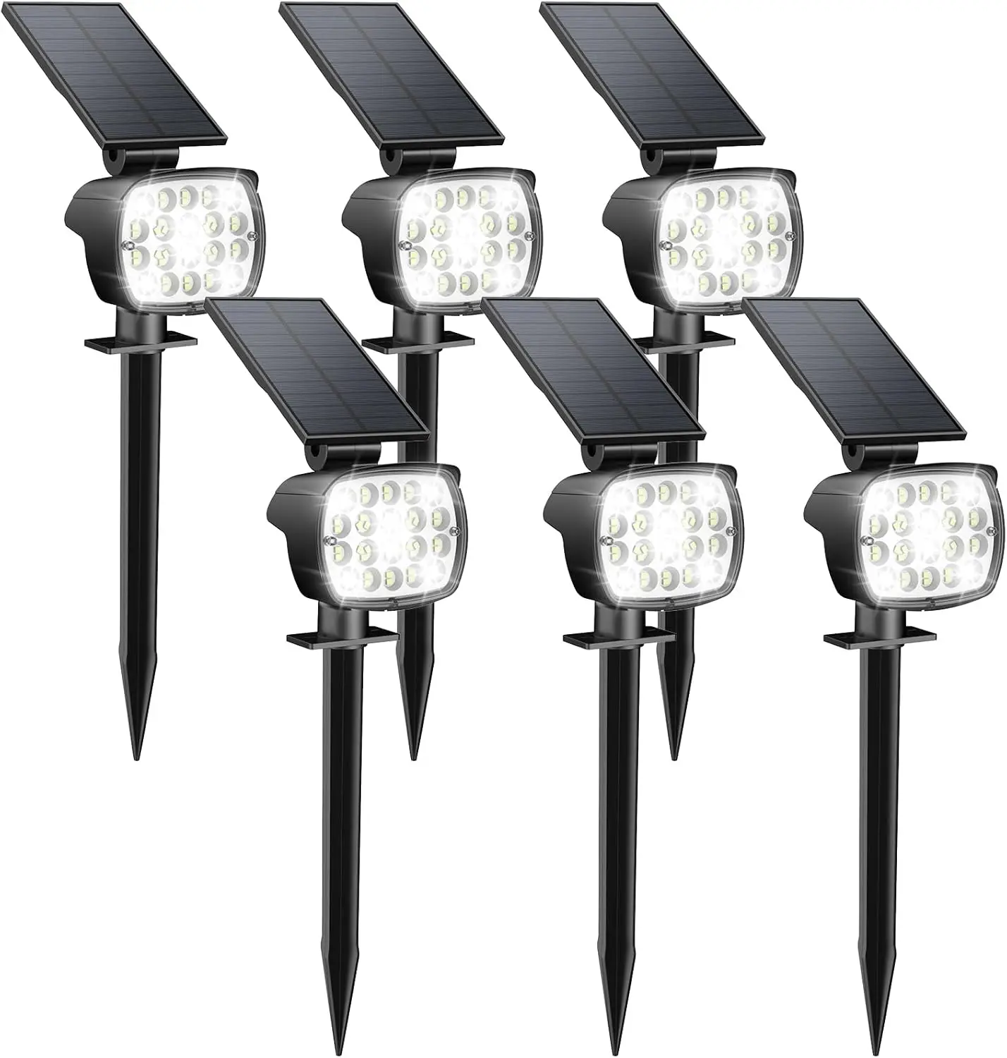 Solar Outdoor Lights Waterproof - 3 Brightness Levels, Adjustable Panel, Auto On/Off for Garden, Pathway, Wall