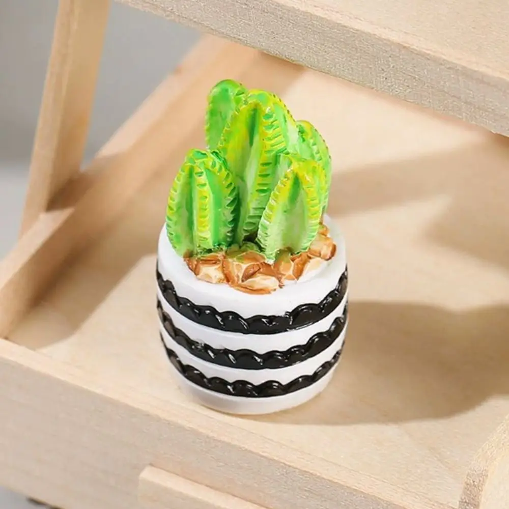 1:12 Dollhouse Miniature Potted Plant Multistyles Mini Bonsai Garden Home Model Green Leaves Plant Pot House Accessories