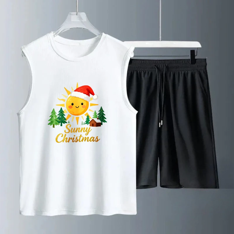 Men's Tank top Sets Breathable Fashion Men's sweatshirt set men's clothing set Summe new men sets Short Sleeve+ Shorts Polyester