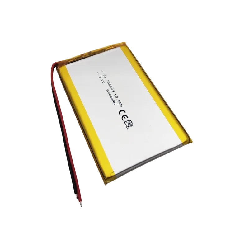 735589 3.7V 5000mAh Ternary Lithium Polymer Battery High Capacity Rechargeable Cell for Power Banks, LED Devices, High-Power Ele