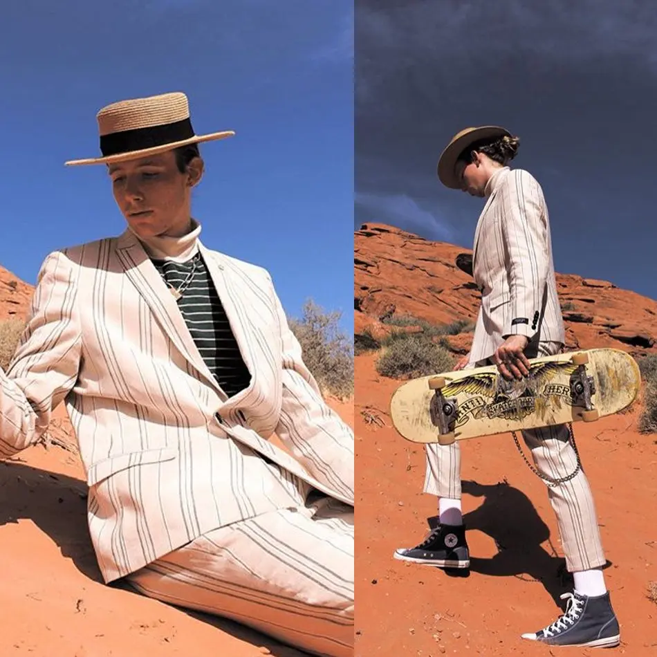 Handsome Mens Suits Polyester Blend Tailor-Made 2 Pieces Shawl Lapel Terno Masculino Formal Men Suit Custom Made