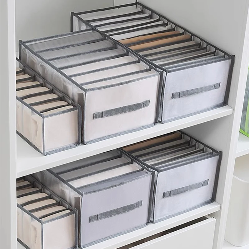 Underwear Drawer Storage Boxes Foldable Closet Organizers Drawer Divider Organizer Boxes Wardrobe Translucent Mesh Bag for Cloth