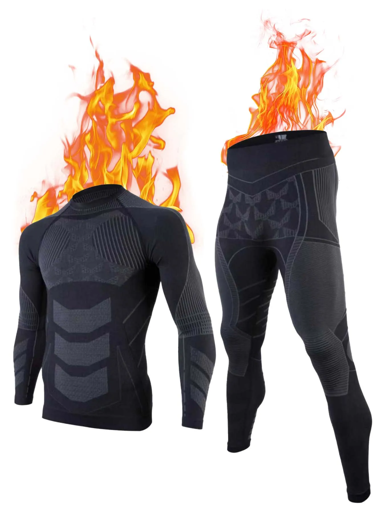 Thermal Underwear for Men Sweatsuits Long Johns Set with Fleece Lined Base Layer Top Bottom