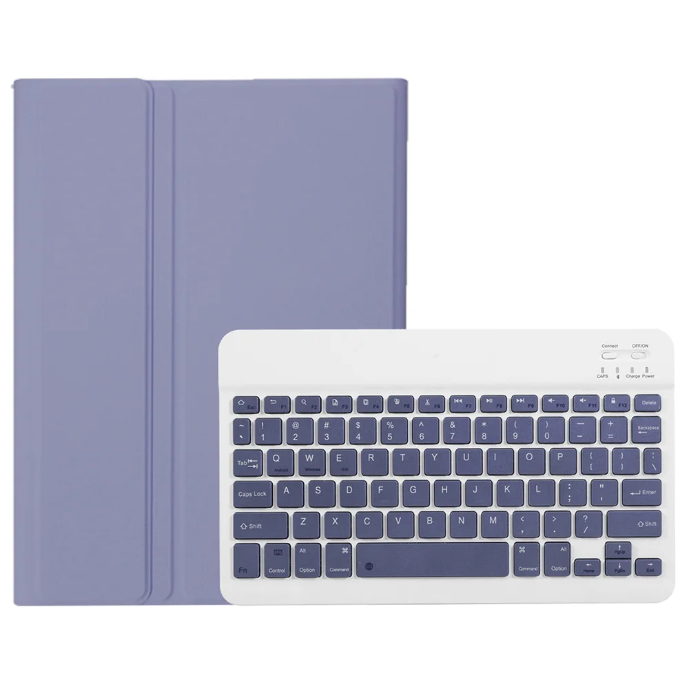 OP14 Keyboard for Oppo Pad Neo / Pad Air 2 / OnePlus Pad Go Leather Tablet Case with Bluetooth-compatible Keyboard - Purple