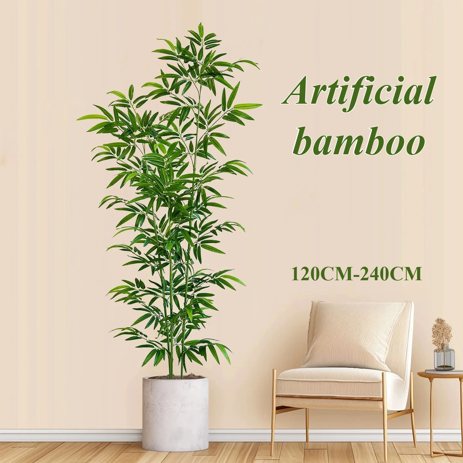 Artificial Green Bamboo Fadeless Disassembling Bamboo 120CM To 240CM False Plant Indoor and Outdoor Courtyard Decoration
