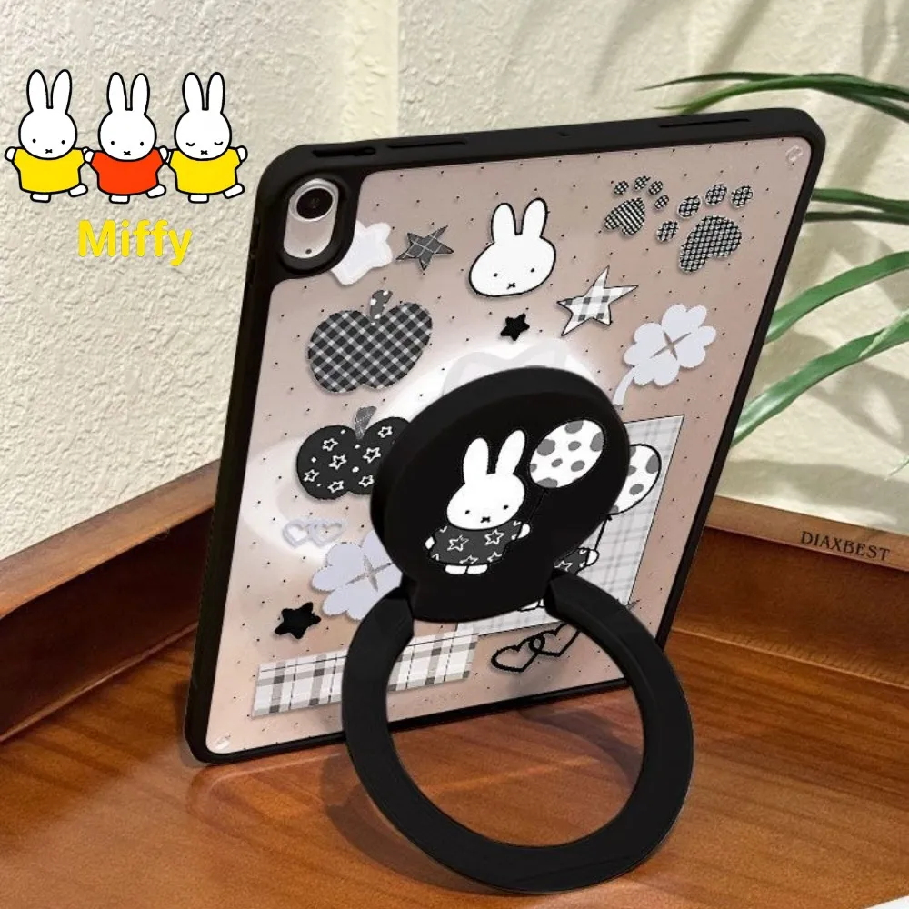 Kawaii Miffy Tablet Case Cute Cartoon Version 11th Miffy 9/10 with Rotating Stand Pro 2018 Acrylic Mini 7 Single-sided Air 5