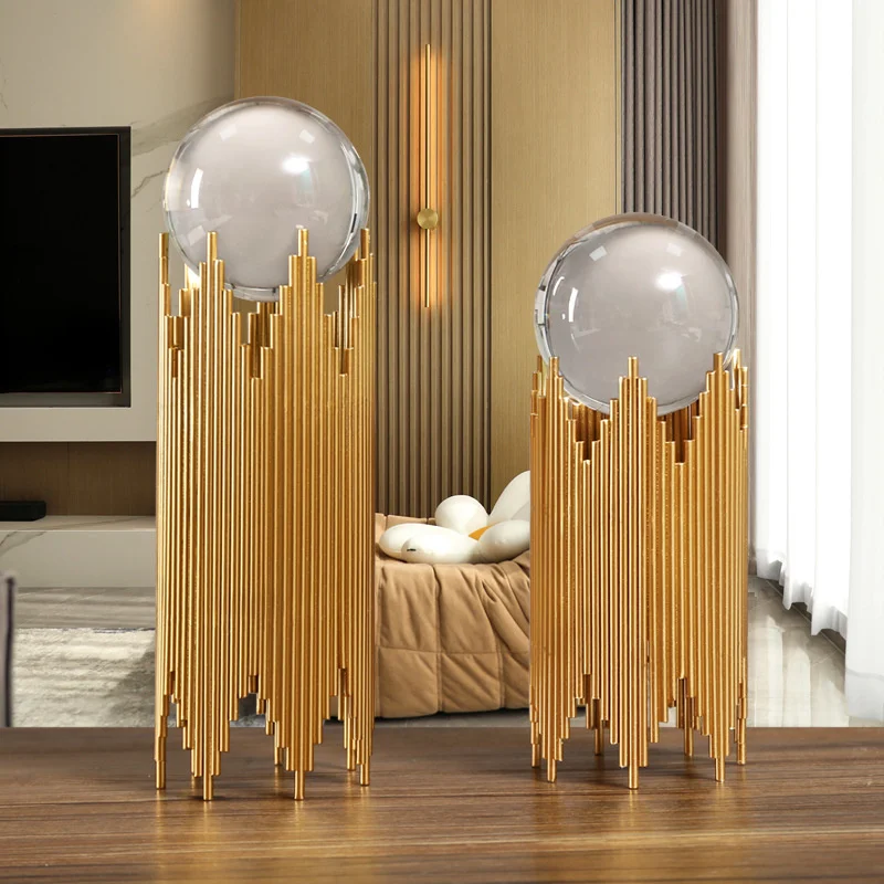 Home Decoration Living Room Item Ornament For House Lighted Glass Wine Crystal Book Center Table Modern Luxury Tv Cabinet Design
