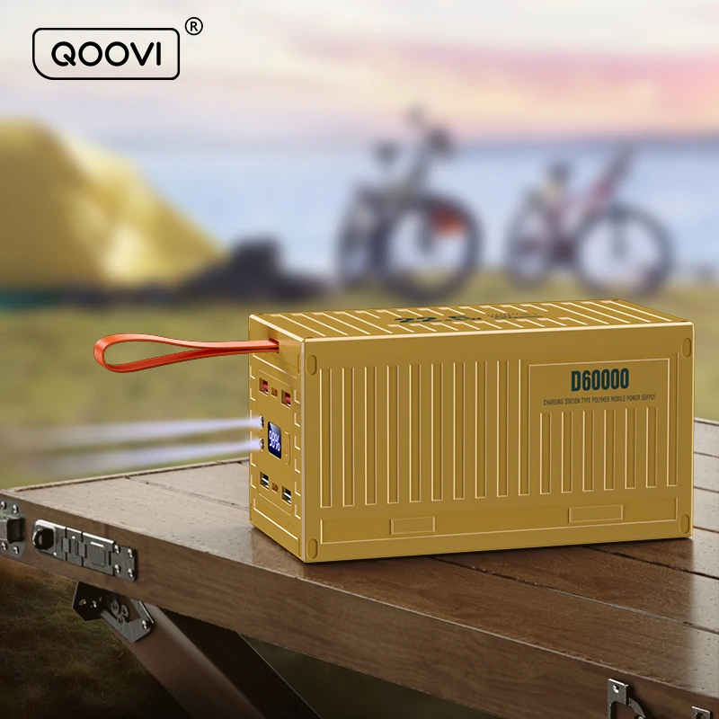 QOOVI 60000mAh Power Bank 22.5W PD QC 3.0 Charger Powerbank Large Battery Capacity Power Station Fast Charging For iPhone Xiaomi