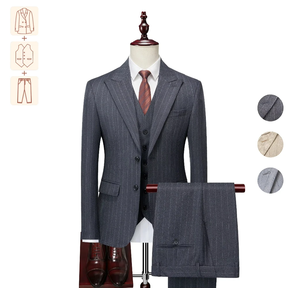 2025 Muscular Groom Suits US Sizes 3D Tailored Italian TR for Broad Shoulders Wedding & Business Set with Adjustable Trousers